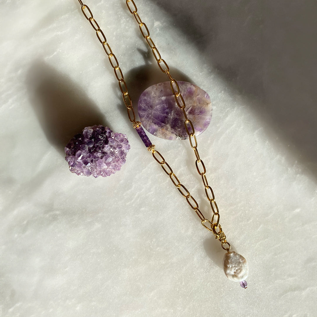 Sodalite Pearl Necklace