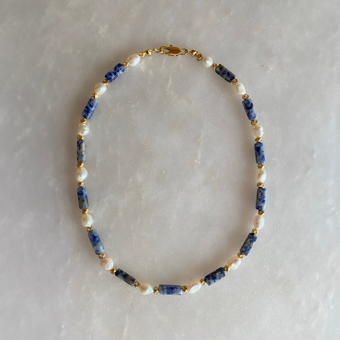 Sodalite Pearl Kolye