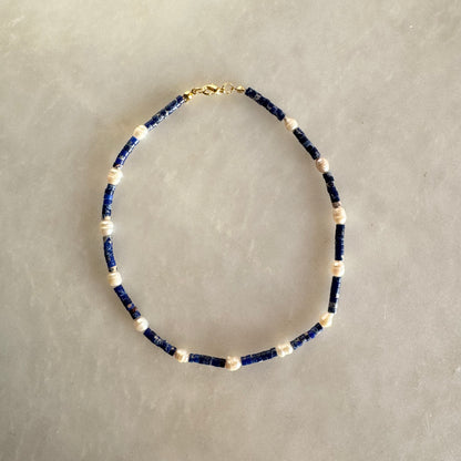 Sodalite Pearl Necklace