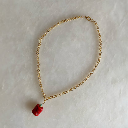 Coral Drop Chain Kolye